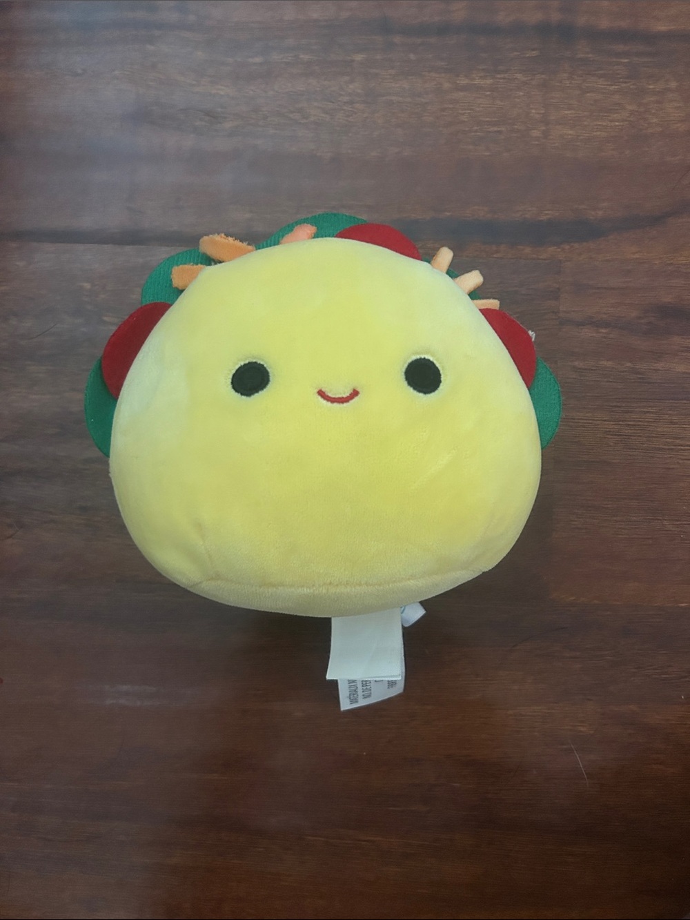 Squishmallows Yellow Taco Plush with Green & Red Accents